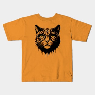 Hipster cat with sunglasses Kids T-Shirt